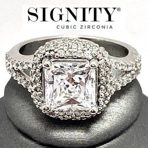925 Sterling Silver, Signity Diamond CZ Ring